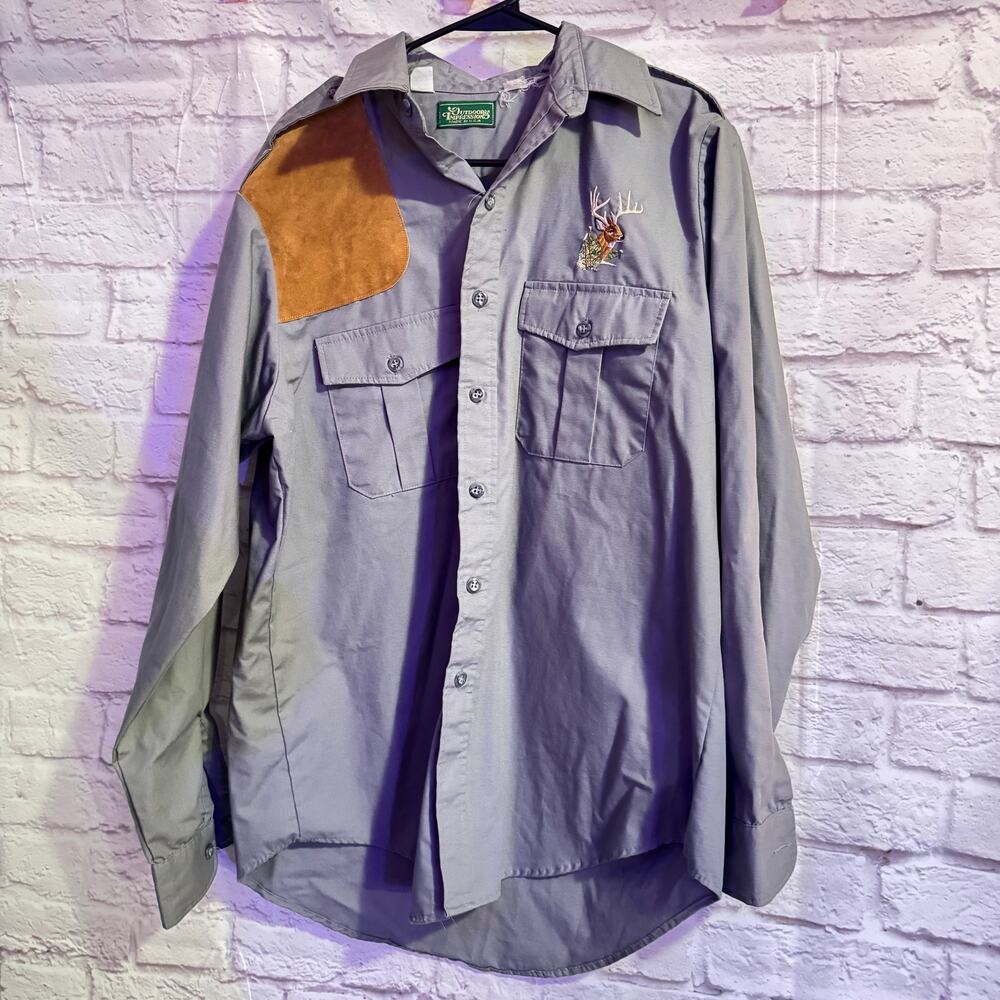 OUTDOOR IMPRESSIONS Made in USA GREY ARCHERY SHIRT men’s Large